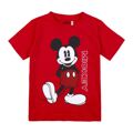 Camisola de Manga Curta Infantil Mickey Mouse Vermelho 2 Anos