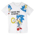 Camisola de Manga Curta Infantil Sonic Branco 6 Anos