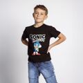 Camisola de Manga Curta Infantil Sonic Preto 6 Anos