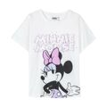 Camisola de Manga Curta Infantil Minnie Mouse Branco 2 Anos