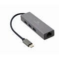 Hub USB Gembird A-CMU3-LAN-01 Cinzento