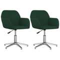 Cadeiras de Jantar Giratórias 2 pcs Tecido Verde-escuro