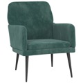 Cadeira C/ Apoio de Braços 62x79x79 cm Veludo Verde-escuro