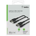 Cabo USB para Lightning Belkin CAA001BT1MBK2PK 1 M Preto (2 Unidades)