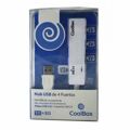 Hub USB 3 Portas Coolbox COO-H413 Branco Preto