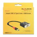 Adaptador USB 3.0 para Hdmi Delock 62736 20 cm Preto