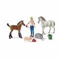 Playset Schleich Vet Visiting Mare And Foal Cavalo Plástico