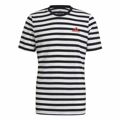 T-shirt Essentials Stripey Adidas Embroidered Logo Preto M