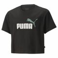 Camisola de Manga Curta Infantil Puma Logo Cropped Preto 11-12 Anos