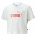 Camisola de Manga Curta Infantil Puma Logo Cropped Branco 5-6 Anos