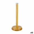 Suporte para Rolos de Papel de Cozinha Quttin Castanho Bambu Prateado 16 X 16 X 33,5 cm (12 Unidades)