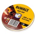 Disco de Corte Dewalt Fast Cut dt3507-qz 10 Unidades 115 X 1 X 22,23 mm