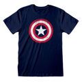 Camisola de Manga Curta Capitán América Captain America Shield Azul Unissexo S