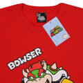 Camisola de Manga Curta Infantil Super Mario Bowser Text Vermelho 5-6 Anos
