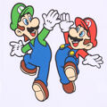 Camisola de Manga Curta Infantil Super Mario Mario And Luigi Branco 7-8 Anos
