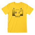 Camisola de Manga Curta Unissexo Pokémon Pikachu Katakana Amarelo L