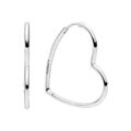 Brincos Femininos Pandora Asymmetrical Heart Hoop Earrings