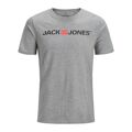 Camisola de Manga Curta Homem Jjecorp Logo Tee Ss Jack & Jones 12137126 Cinzento XL