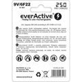 Pilhas Recarregáveis Everactive EVHRL22-250 6F22 200 Mah 9 V