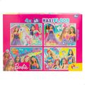 Set de 4 Puzzles Barbie Maxifloor 192 Peças 35 X 1,5 X 25 cm