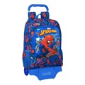 Mochila Escolar com Rodas Spiderman Great Power Vermelho Azul (32 X 42 X 14 cm)
