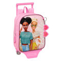 Mochila Escolar com Rodas Barbie Girl Cor de Rosa (22 X 27 X 10 cm)