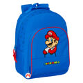 Mochila Escolar Super Mario Play Azul Vermelho 32 X 42 X 15 cm