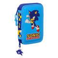 Estojo Duplo Sonic Speed 12.5 X 19.5 X 4 cm Azul (28 Pcs)