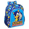 Mochila Escolar Sonic Speed 32 X 38 X 12 cm Azul