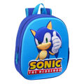 Mochila Escolar 3D Sonic Speed Azul 27 X 33 X 10 cm