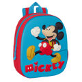 Mochila Escolar Mickey Mouse Clubhouse 3D 27 X 33 X 10 cm Vermelho Azul