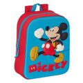 Mochila Escolar Mickey Mouse Clubhouse 3D Vermelho Azul 22 X 27 X 10 cm