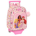 Mochila Escolar com Rodas Princesses Disney Summer Adventures Cor de Rosa 26 X 34 X 11 cm