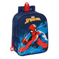 Mochila Infantil Spider-man Neon Azul Marinho 22 X 27 X 10 cm