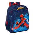 Mochila Escolar Spider-man Neon Azul Marinho 32 X 38 X 12 cm