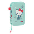 Estojo Duplo Hello Kitty Sea Lovers Turquesa 12.5 X 19.5 X 4 cm (28 Peças)