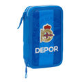 Estojo Duplo R. C. Deportivo de La Coruña Azul 12.5 X 19.5 X 4 cm (28 Peças)