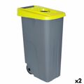 Caixote do Lixo com Rodas Denox 85 L Amarelo 58 X 41 X 76 cm