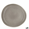 Plat Bord Bidasoa Gio Irregular Cerâmica Cinzento 26,5 cm (4 Unidades)