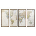 Conjunto de 4 Quadros Dkd Home Decor Mapa do Mundo Vintage Loft 200 X 3,5 X 120 cm
