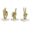 Figura Decorativa Dkd Home Decor Preto 10 X 10 X 20 cm Loft Mãos (3 Unidades)