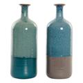 Vaso Dkd Home Decor Azul Verde Porcelana Boho (2 Pcs) (11 X 11 X 30 cm)