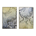 Pintura Dkd Home Decor Lacado Poliestireno Tela Abstrato (2 Pcs) (60 X 3 X 90 cm)