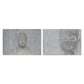 Pintura Dkd Home Decor Pinheiro Tela Buda (2 Pcs) (120 X 2.8 X 80 cm)