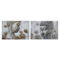 Pintura Dkd Home Decor Pinheiro Tela Buda (2 Pcs) (120 X 2.8 X 80 cm)