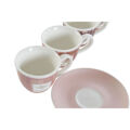 Conjunto de Chávenas de Café Dkd Home Decor Cor de Rosa Castanho Porcelana Bone China (90 Ml)