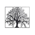 Decoração de Parede Dkd Home Decor 3 Unidades Preto árvore Metal (105 X 1,3 X 91 cm)