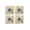 Conjunto de Sushi Dkd Home Decor Azul Bambu Grés (14,5 X 14,5 X 31 cm)
