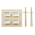 Conjunto de Sushi Dkd Home Decor Natural Branco Bambu (28 X 22 X 2,5 cm)