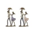 Figura Decorativa Dkd Home Decor Guarda-chuva Metal Cobre Resina Moderno Família (17,5 X 8,5 X 31 cm) (2 Unidades)